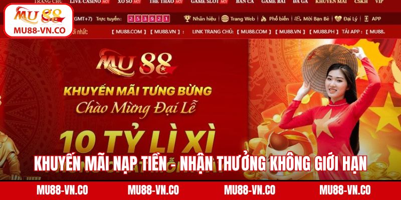 Khuyến Mãi Nạp Tiền - Nhận Thưởng Không Giới Hạn Trên MU88 1 Khuyến mãi nạp tiền